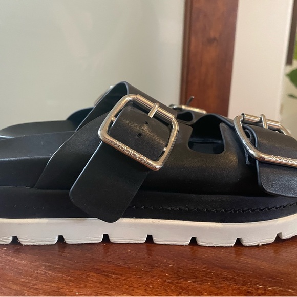 J/SLIDES Black Slides with Metallic Buckles - Picture 2 of 3